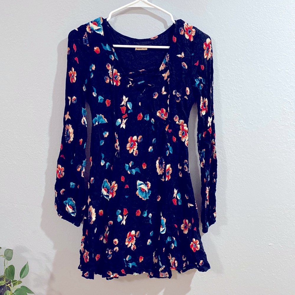 Hollister Skater Long Sleeve Mini Dress